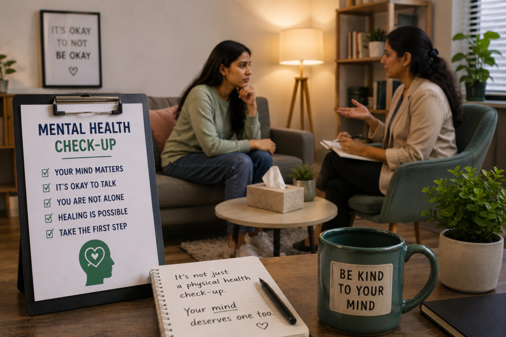 Mental health check-up conversation in progress